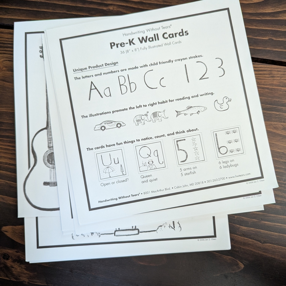Pre-K Wall Cards with Crayon Illustrations